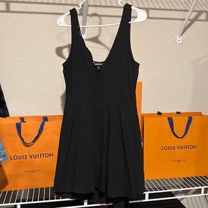 Express deep V dress with shorts under